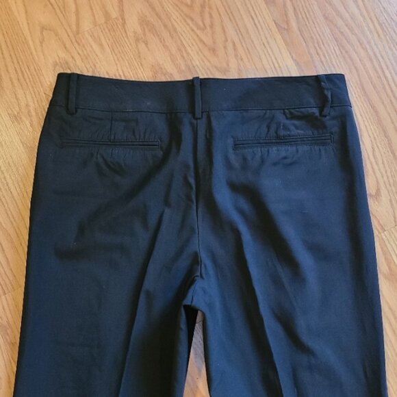 HELMUT LANG CROPPED TAPERED STRETCH WOOL TROUSERS PANTS PINTUCK FRONT SEAM sz 8 - Picture 5 of 6